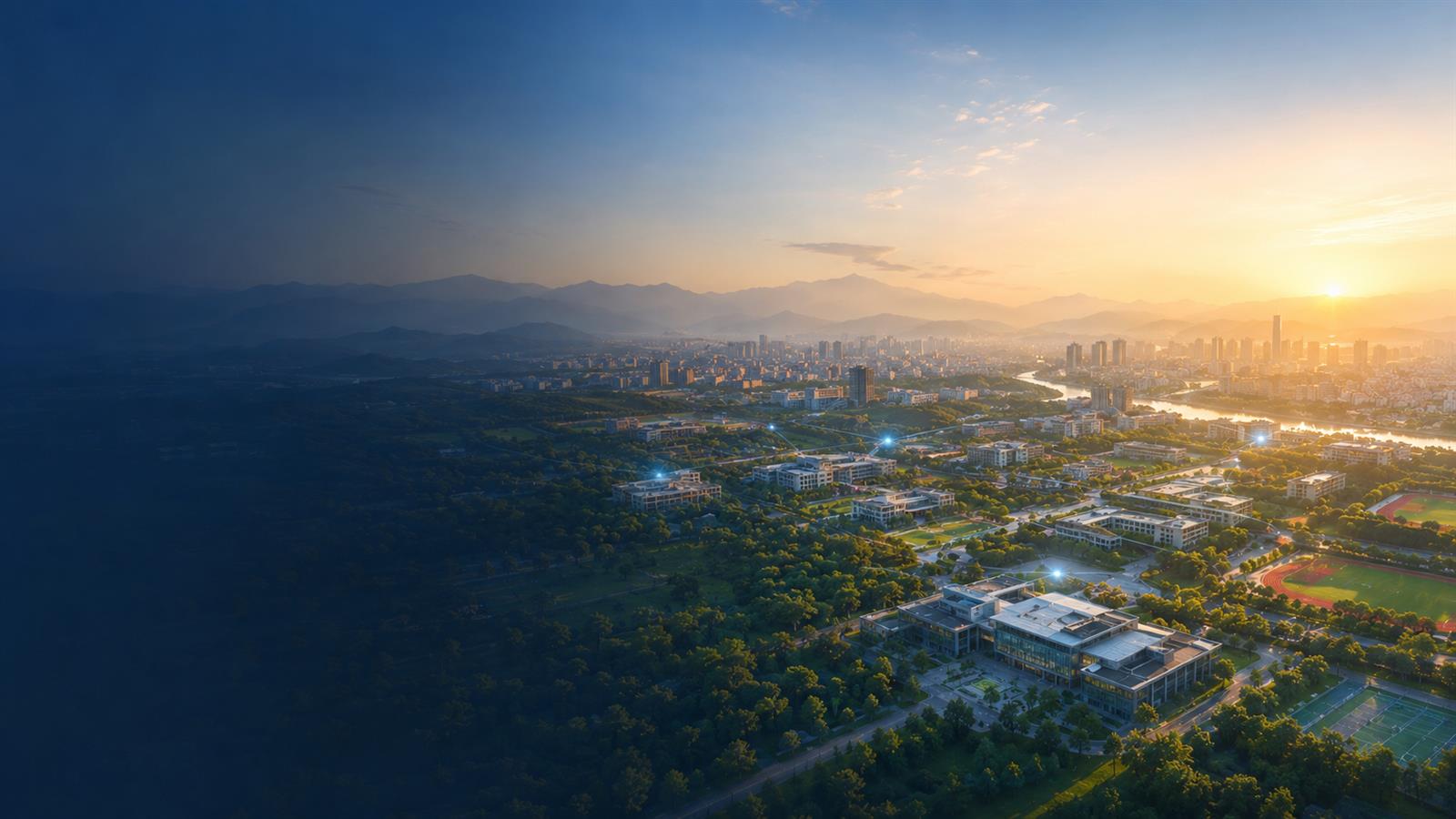 多所学校与城市远景相连的教育网络